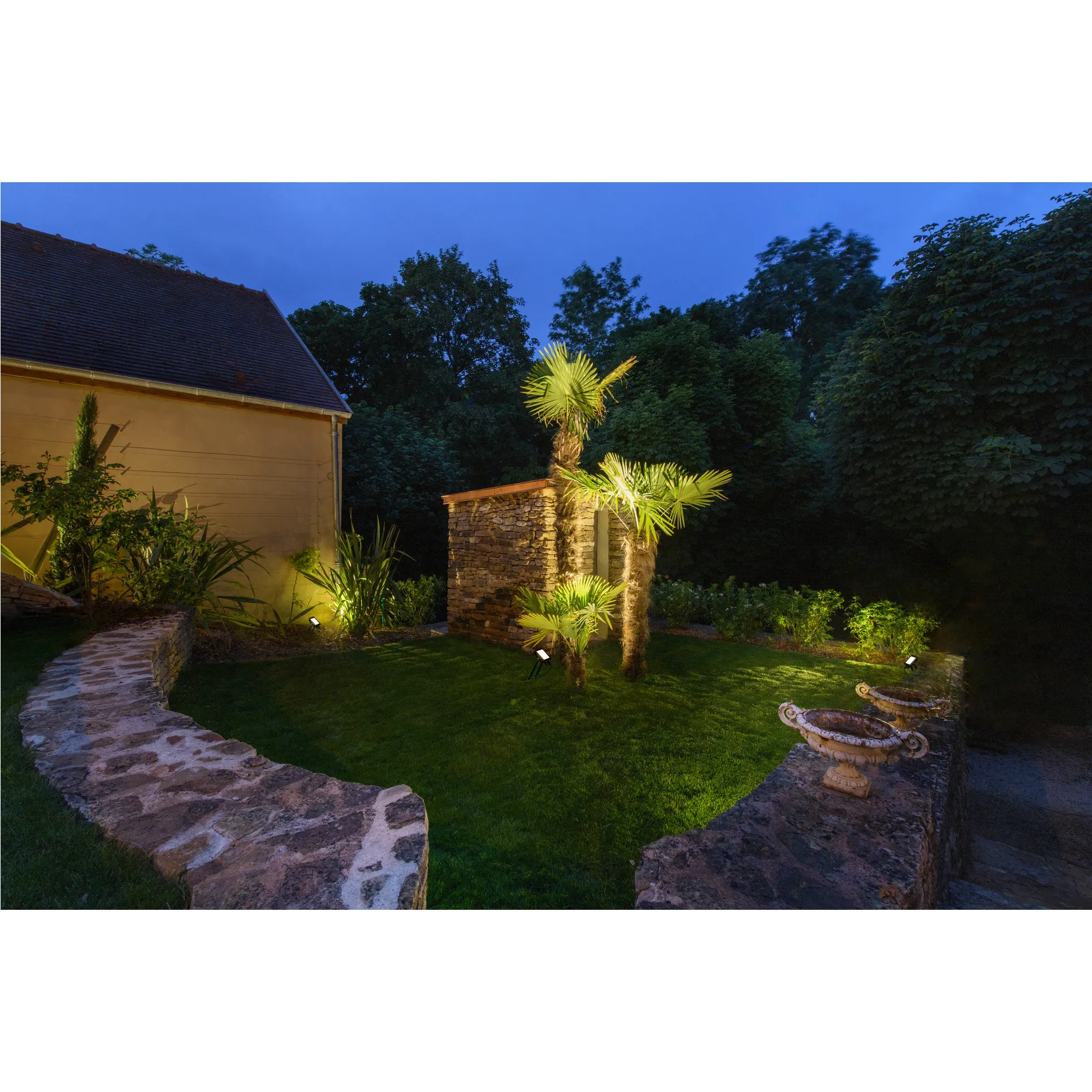 FLOODI M, wand- en plafondopbouwarmatuur antraciet / transparant 30W 3