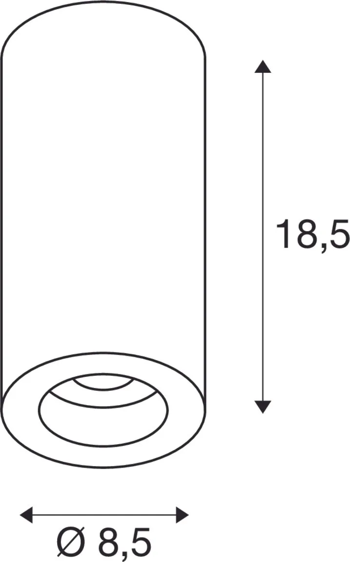 NUMINOS® CL DALI M, Indoor led plafondopbouwlamp zwart/zwart 2700 K 60