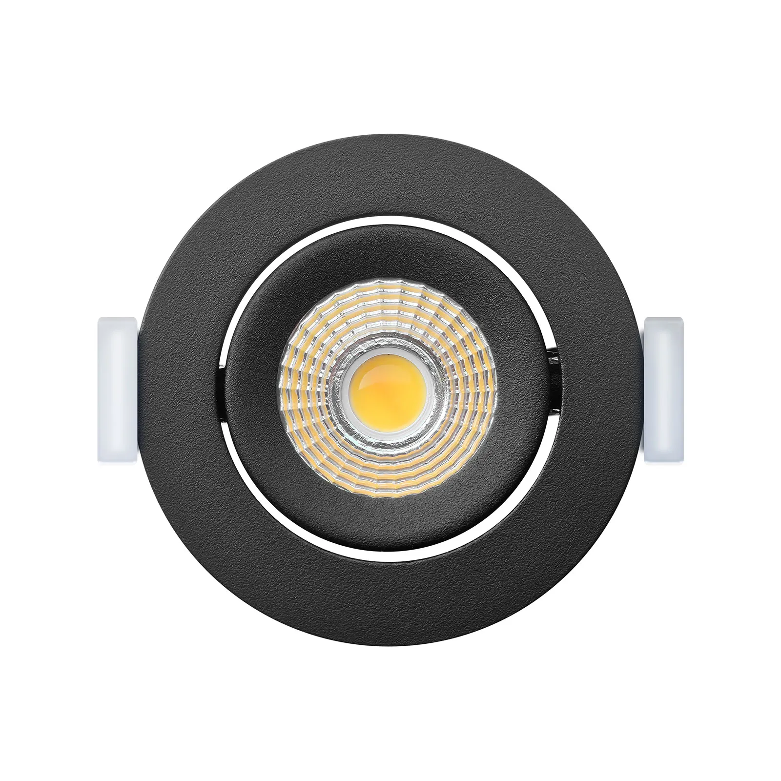 Led inbouwspot dimbaar kleine inbouwdiepte warm wit/2700K rond zwart
