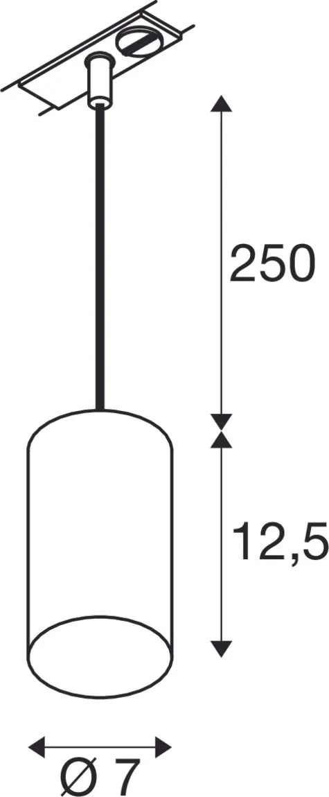 ASTO TUBE, 1-pendelarmatuur, GU10, pendellengte, 250 cm, 1x max. 10W,