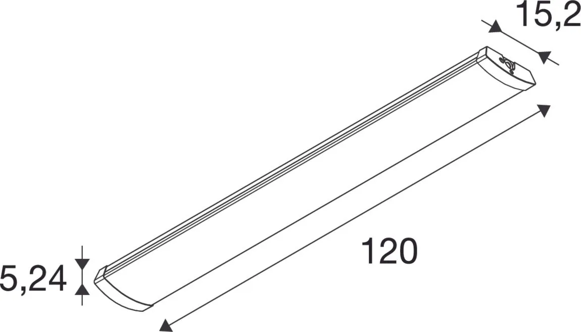 BATTEN FLAT P, 1200 52 830/840/850 ML DALI2 WH