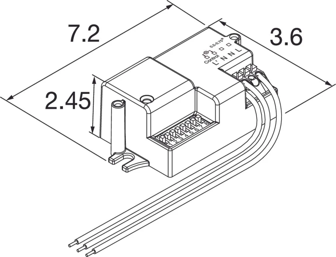 BATTEN FLAT P Microwave sensor, on off, max 5m
